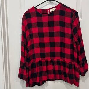 Mud pie. Size M. Buffalo plaid 3/4 length sleeve